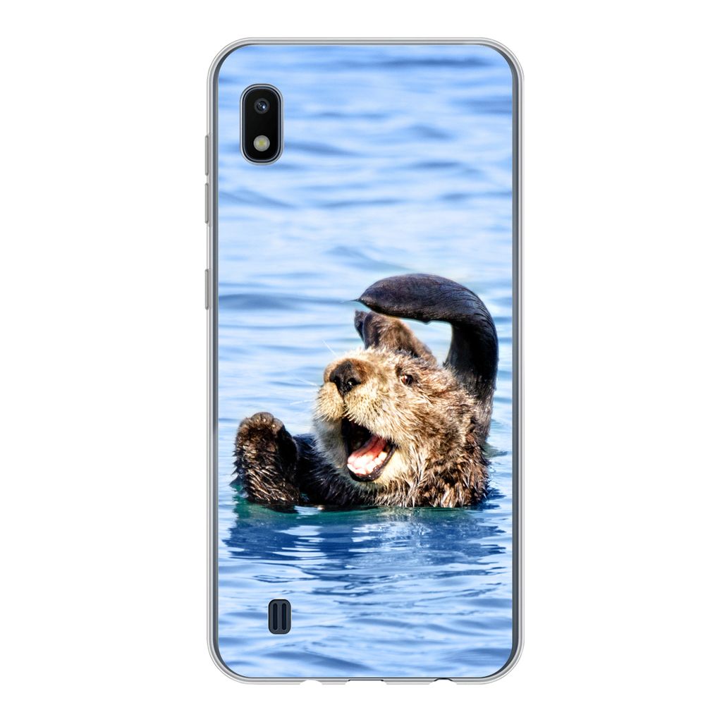 MuchoWow Handyhülle Schutzhülle Hülle für Samsung Galaxy A10 Seeotter - Lustig - Wasser - Kinder - Jungen - Mädchen - Kind Silikon Softcase ...