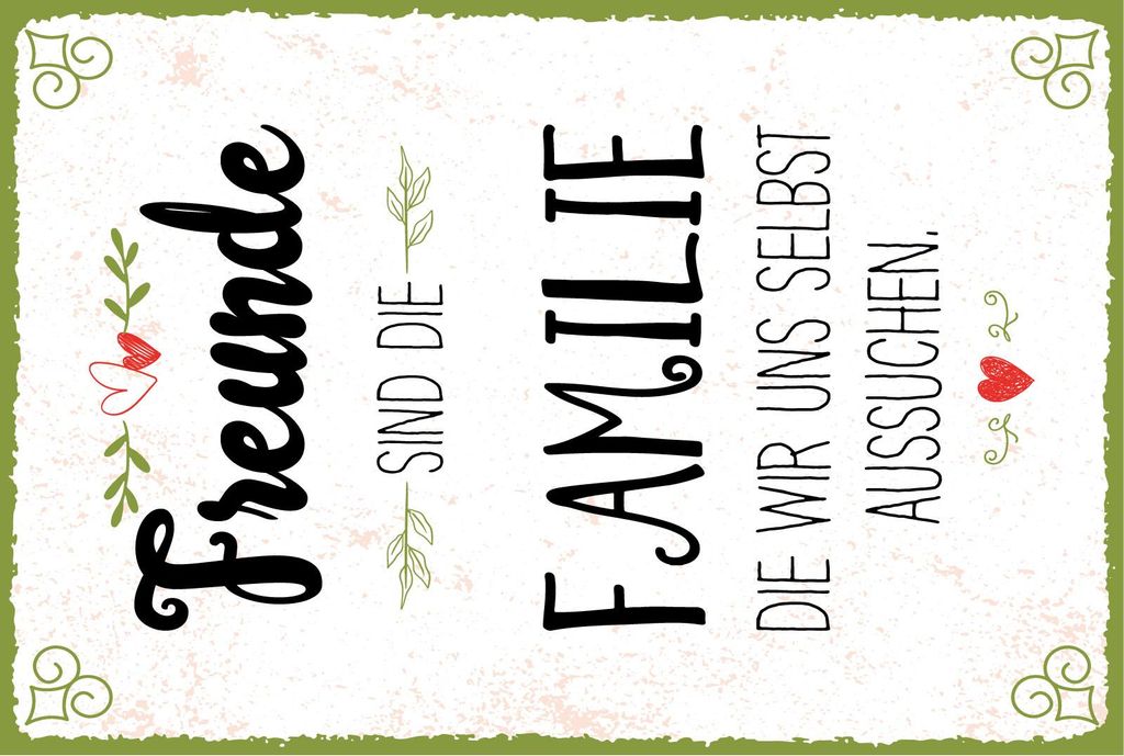 vianmo Blechschild 18x12 cm Freunde sind Familie die wir uns aussuchen