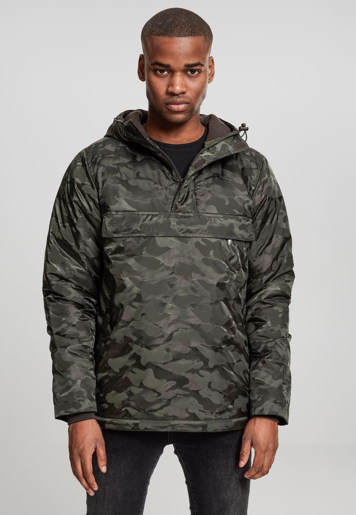Urban Classics Jacke Padded Camo Pull Over Jacket Darkolive-S