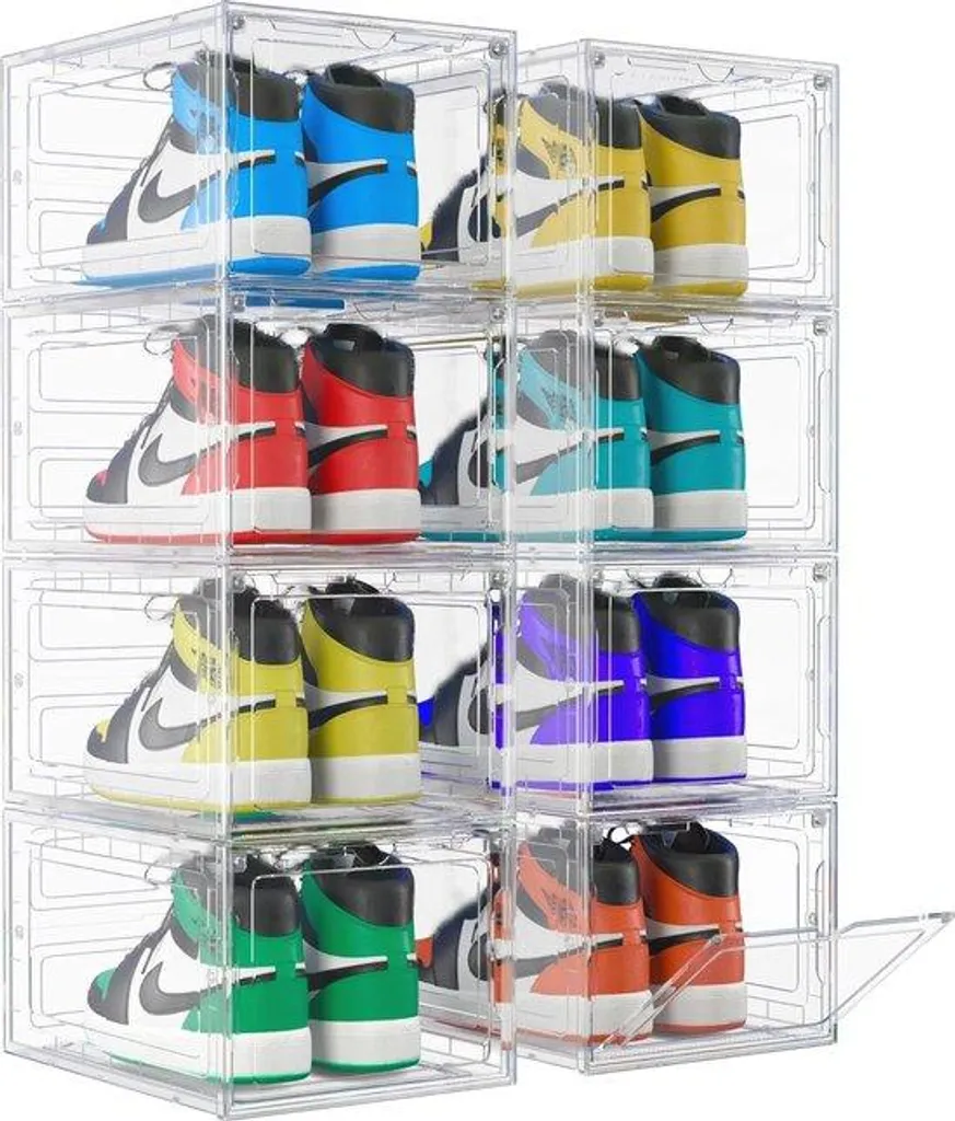 Organisateur de chaussures transparent lot de 8 boîtes de rangement