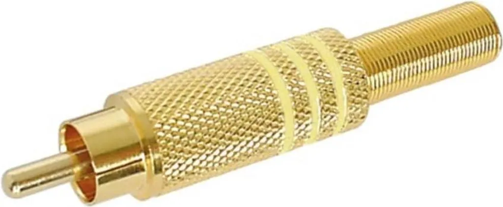 Fiche Cinch Dorée Jaune pour Réparer et Fabriquer vos Câbles RCA Audio Vidéo