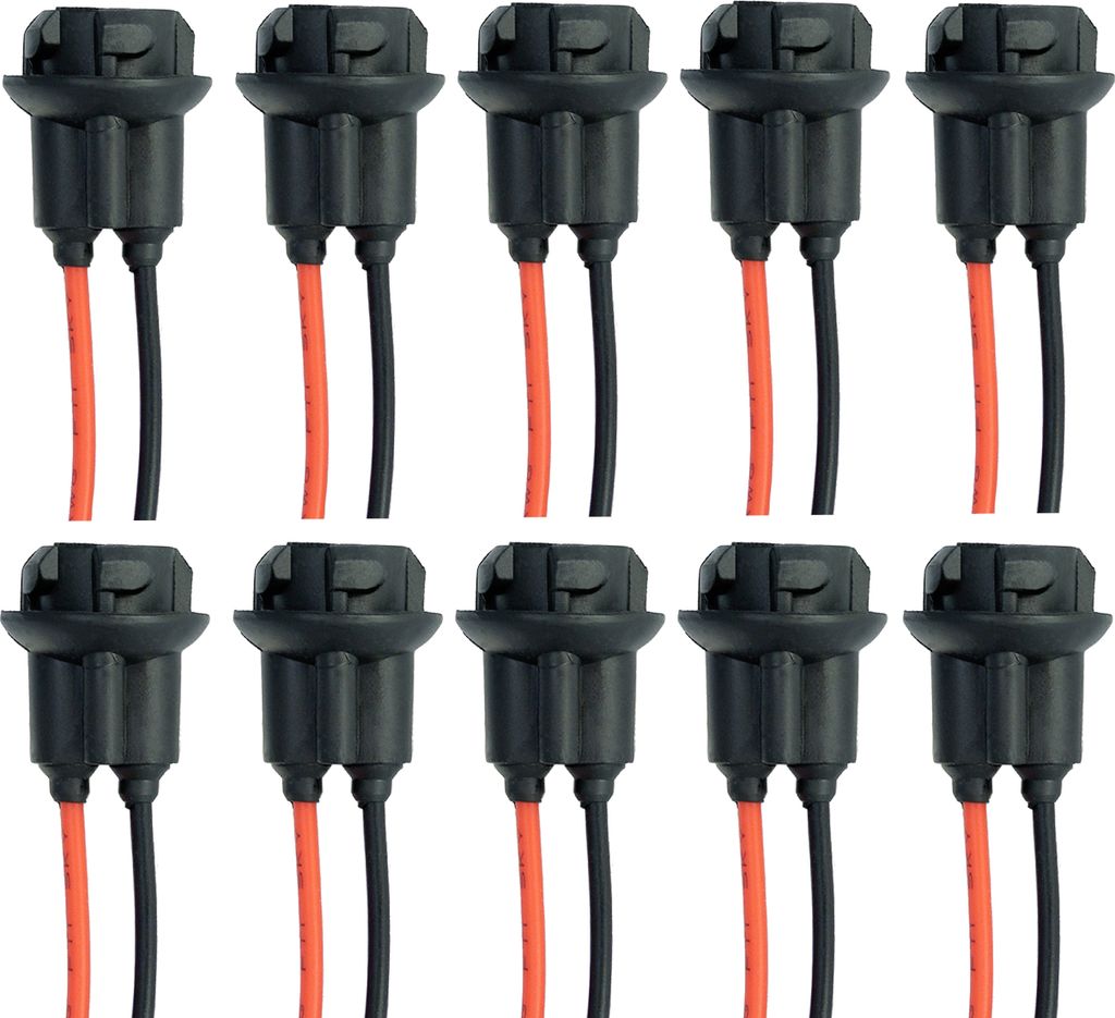 10x T10 W5W Fassung Stecker Lampenfassung Standlicht Parklicht Glas Sockel Glassockel Stecksockel W3W WY5W W2,1X9,5d
