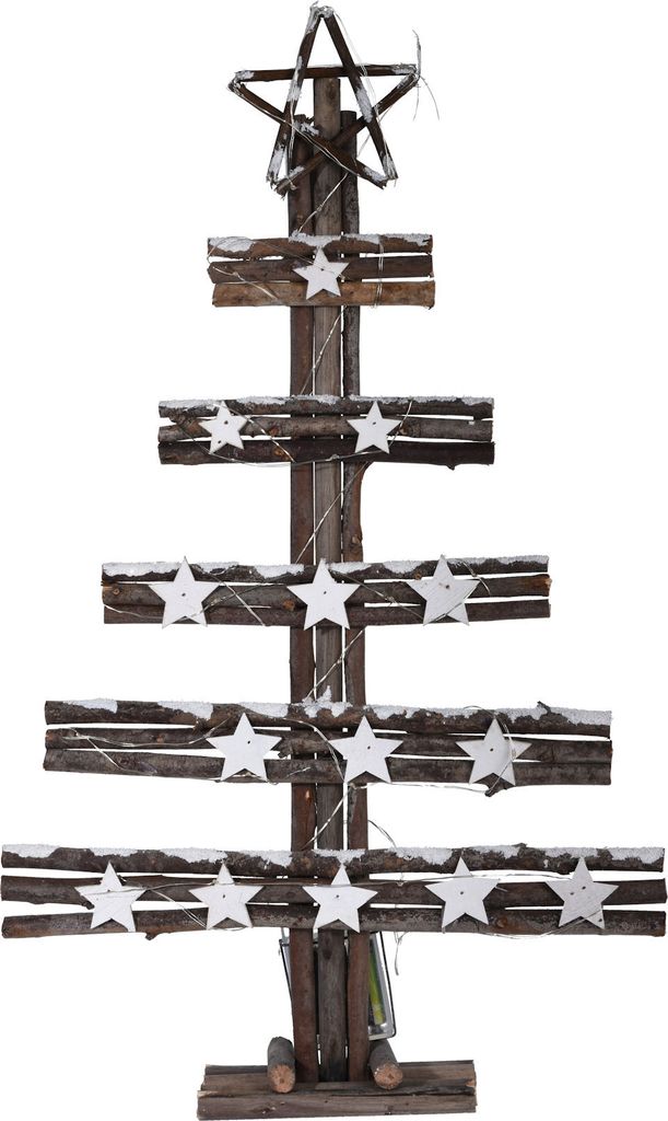 LED Weihnachtsbaum Aus Holz – 60 Cm, 30 Warmweiße LEDs, Batteriebetrieben