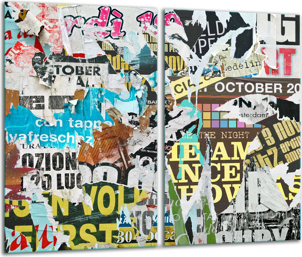 Herdabdeckplatten 2 teilig 30x52 Glaskeramikkochfeld Abdeckung Glas Pop Art