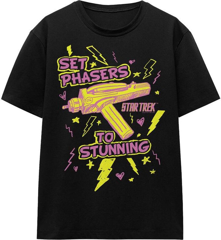 Star Trek - "Set Phasers" T-Shirt für Herren/Damen Uni TV16232 (M) (Schwarz)