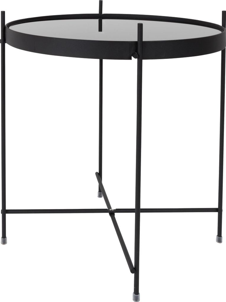 Zuiver Cupid Beistelltisch Rund 43 cm Glas/ Metall Schwarz