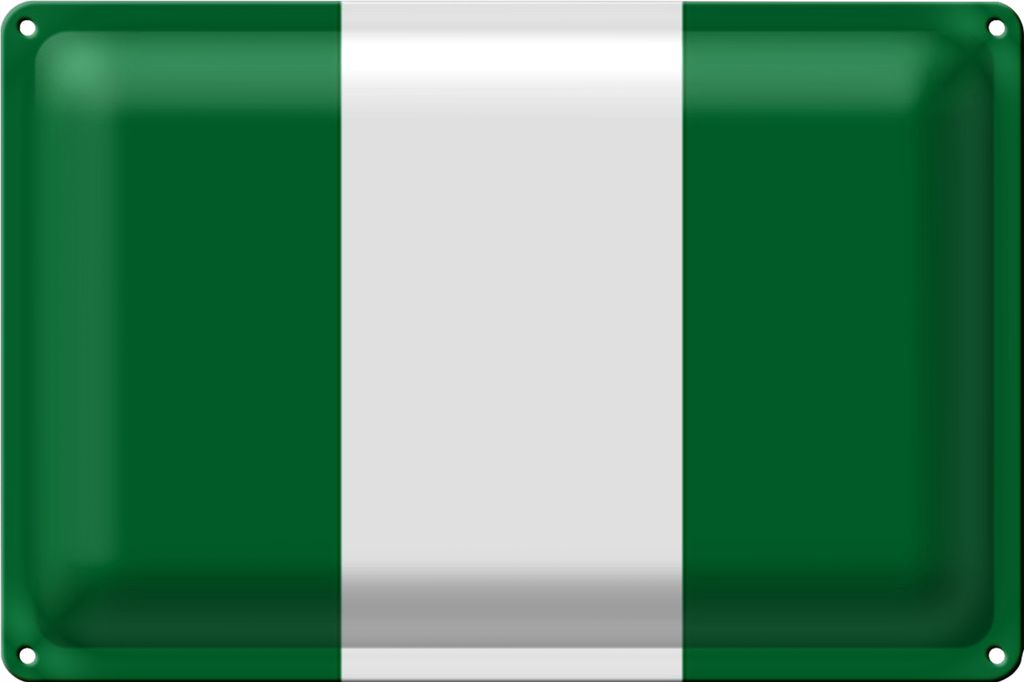 Blechschild Flagge Nigeria 30x20cm Flag of Nigeria