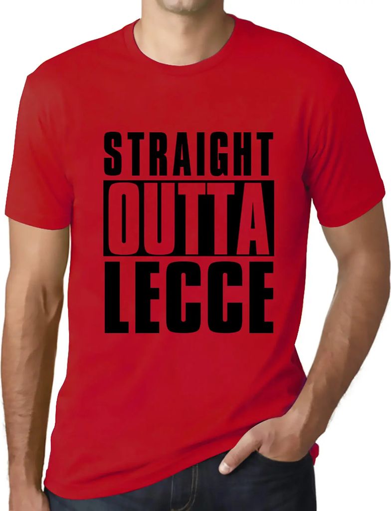 Herren Grafik T-Shirt Straight Outta Lecce Öko-Verantwortlich Vintage Jahrgang Kurzarm Lustige Druck Geburtstag Geschenk Mann