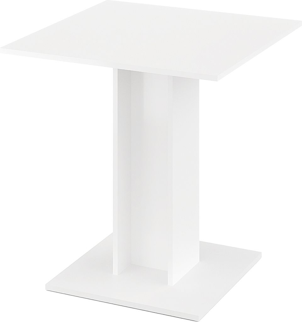 Esstisch Ecuador Säulentisch weiß, klein platzsparend, quadratisch 70x70 cm