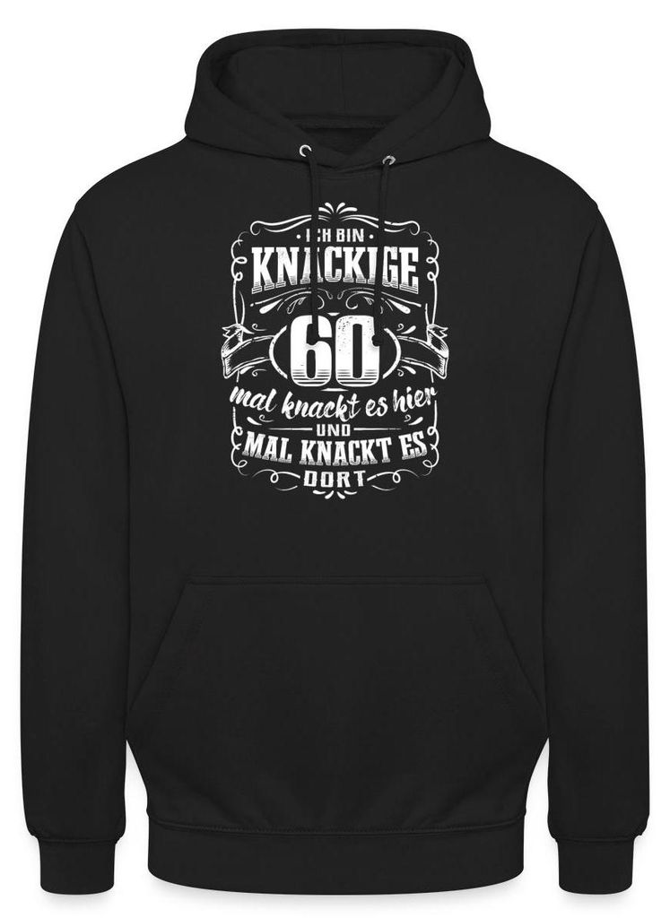 Spreadshirt 60. Geburtstag | Knackige 60 Jahre Uni Hoodie, M, Schwarz