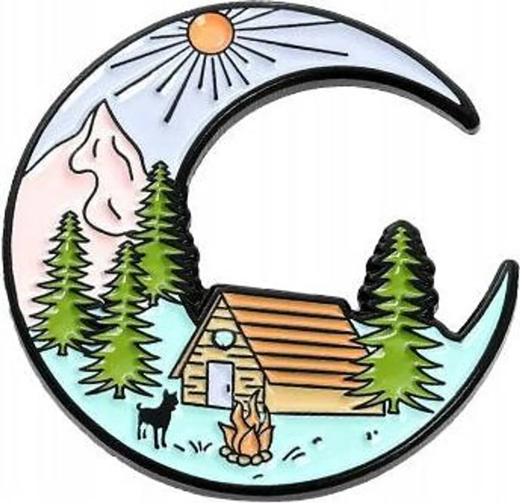 Offerta Spilla PINTI Pin Montagne Luna - Accessorio Viaggio Qualità