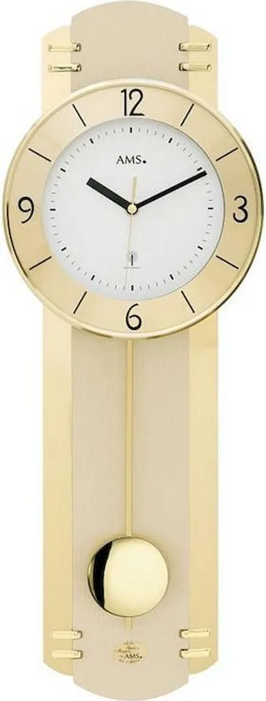 Horloge murale à pendule 5293 AMS radiocommandée 60cm en bois de chêne