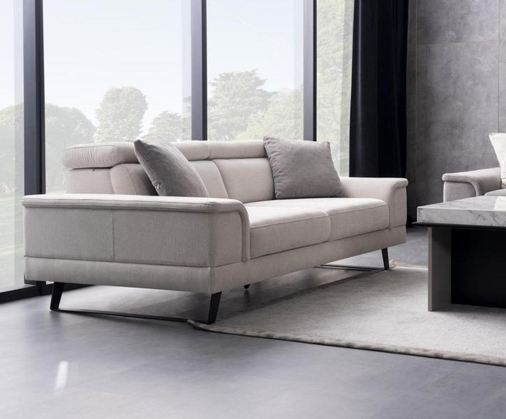 Sofa 2 Sitzer 2er Sofa Couch Doppelsofa Polsterung mit Armlehne Beige