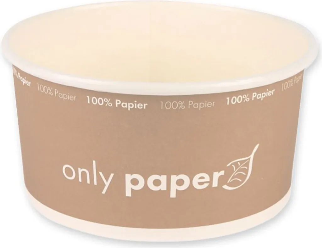 Grand Saladier 1300 ml en Papier Brun Recyclable - Design Rond Only Paper
