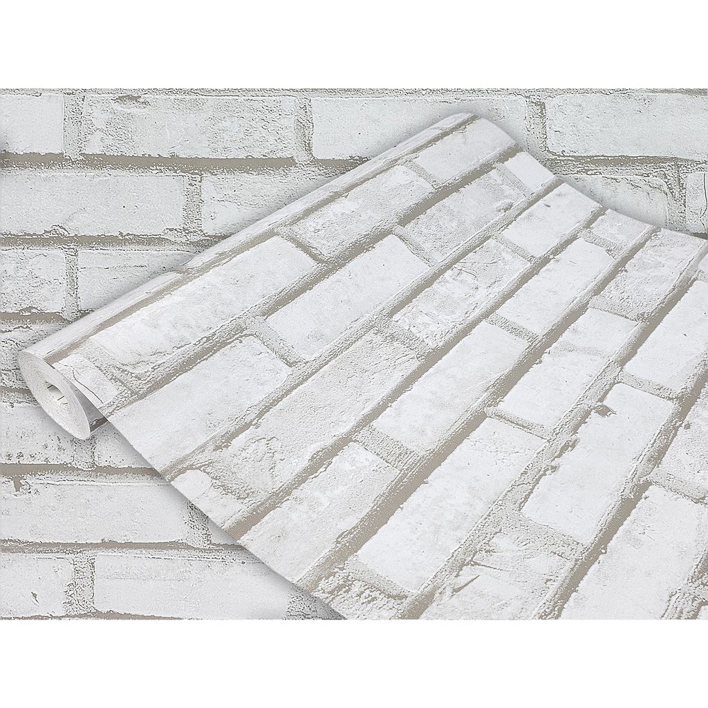 Klebefolie Möbel 45x25 cm - Kalkziegel - Selbstklebende Möbelfolie in Deko-Stil - Folie für Möbel ideal zum Renovieren von Schränken und Arbei...