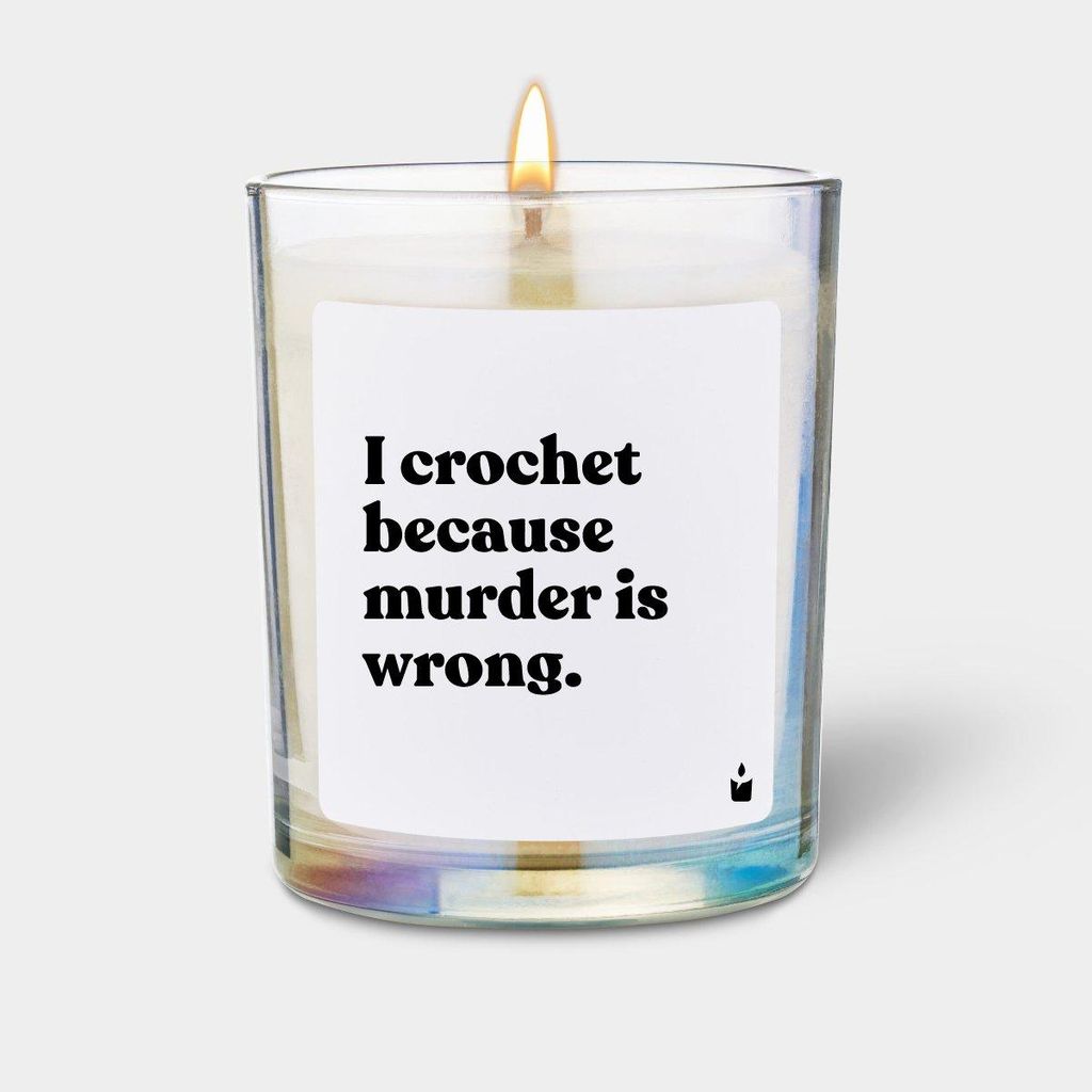 ChattyCandles Duftkerze Rainbow Flowery I crochet because murder is wrong.