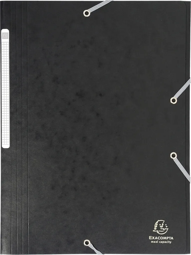 Lot de 25 Chemises à élastiques Exacompta Maxi Capacity A4 Noir 17116H