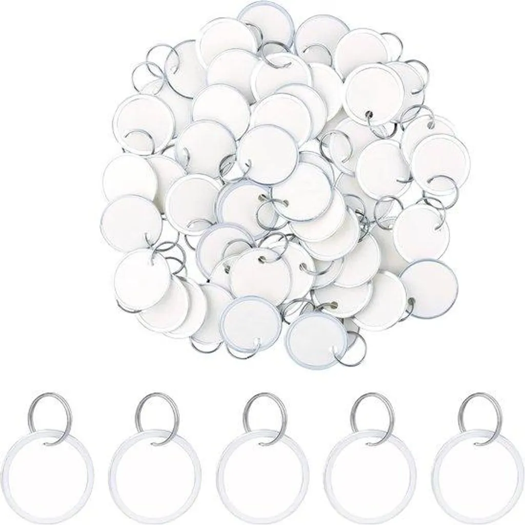 Étiquettes clés rondes 32mm renforcées métal pour marquage et organisation