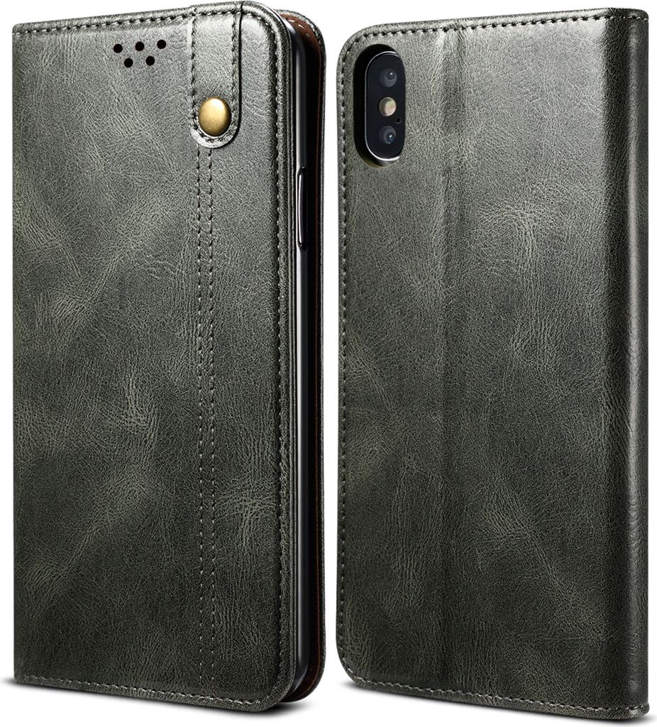 iPhone XS Hülle, LaimTop Leder Flip Brieftasche Schutzhülle Produktbild 