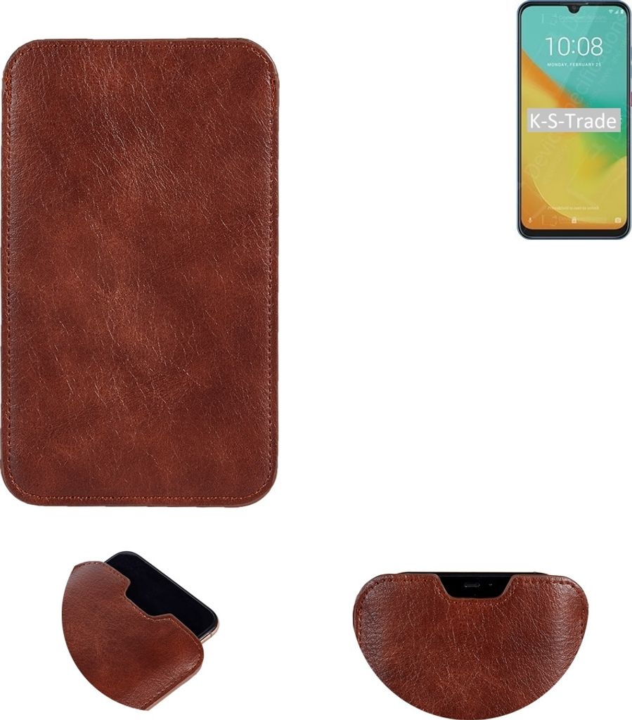 K-S-Trade Schutzhülle Handyhülle kompatibel mit ZTE Blade V10 Vita Handytasche Kunstleder Sleeve in braun