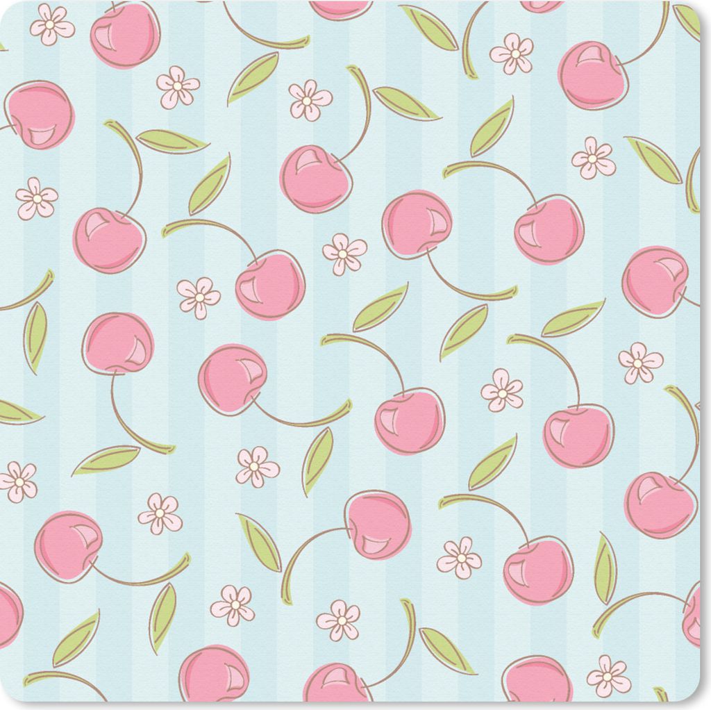 MuchoWow Mauspad Mousepad Muster - Kirschen - Sakura 30x30 cm - Mousepads - Maus Mat - Pad - Mausunterlage - Gaming