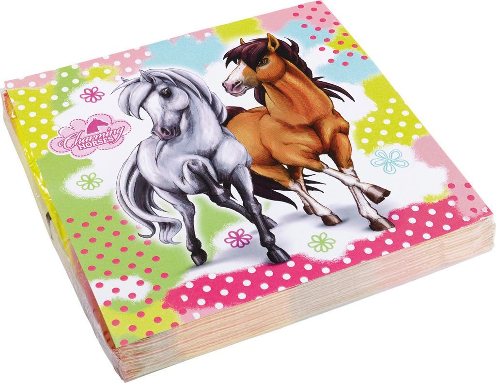 20 Servietten Charming Horses 2 33x33cm