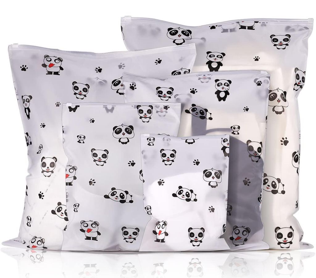 Set mit 20 Reisebeuteln mit Reißverschluss, niedlichem Panda-Print, matte Aufbewahrungsbeutel für Kleidung, Alltags-Aufbewahrungsbeutel, wasserdi...