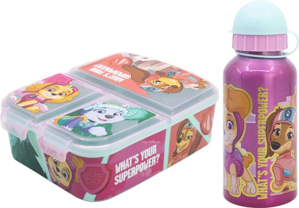 Paw Patrol Skye Liberty Everes 2 tlg Kinder Set Brotdose Alu Trinkflasche 400 ml