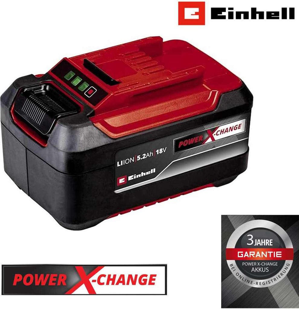 Original Einhell System Akku Power X-Change (Lithium Ionen Akku, 18 V, 5.2 Ah