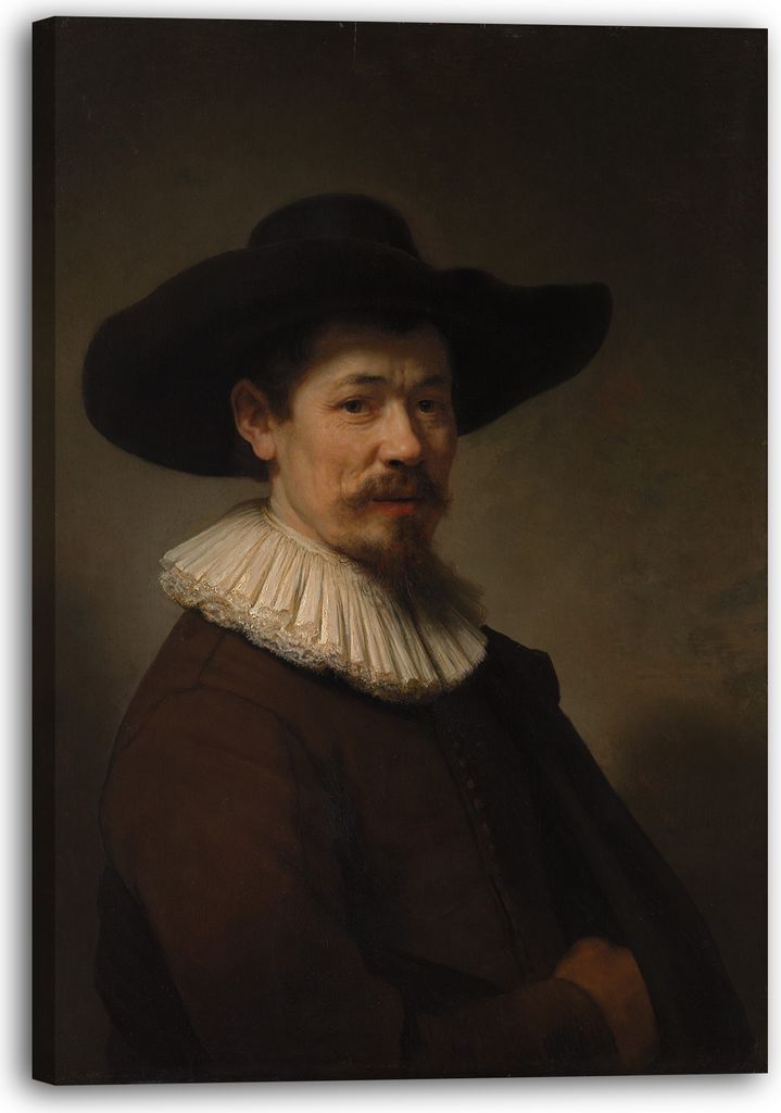 Leinwandbild (60x80cm): Rembrandt - Herman Doomer (geboren um 1595, gestorben 1650), echter Holz-Keilrahmen inkl. Aufhänger, handgefertigt in Deut...