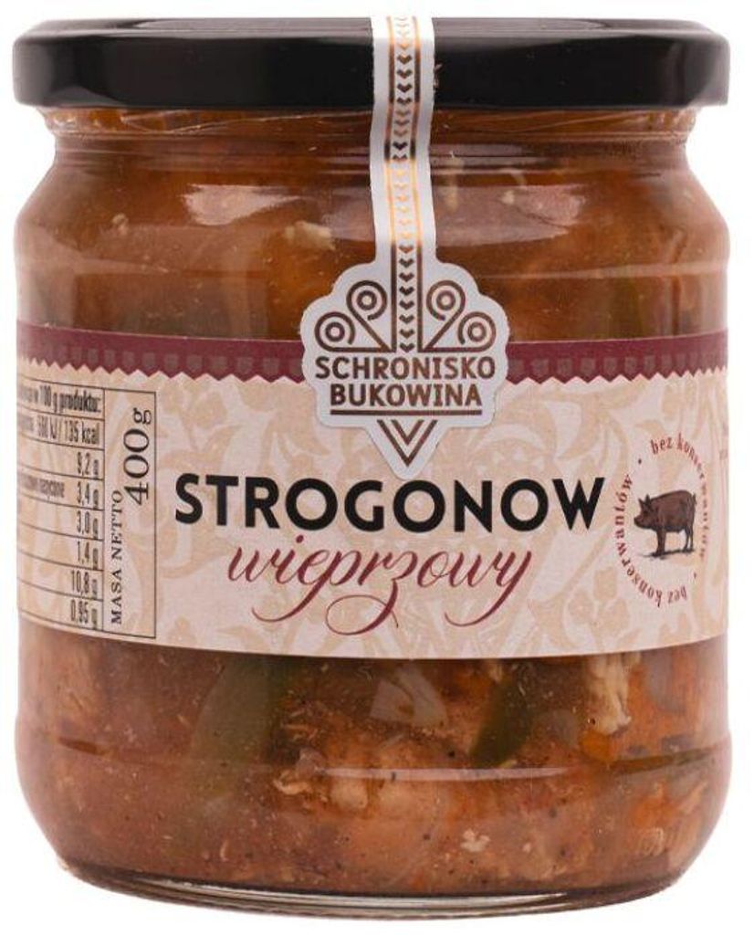 Schweinefleisch strogonov 400g - Schronisko Bukowina Produktbild 
