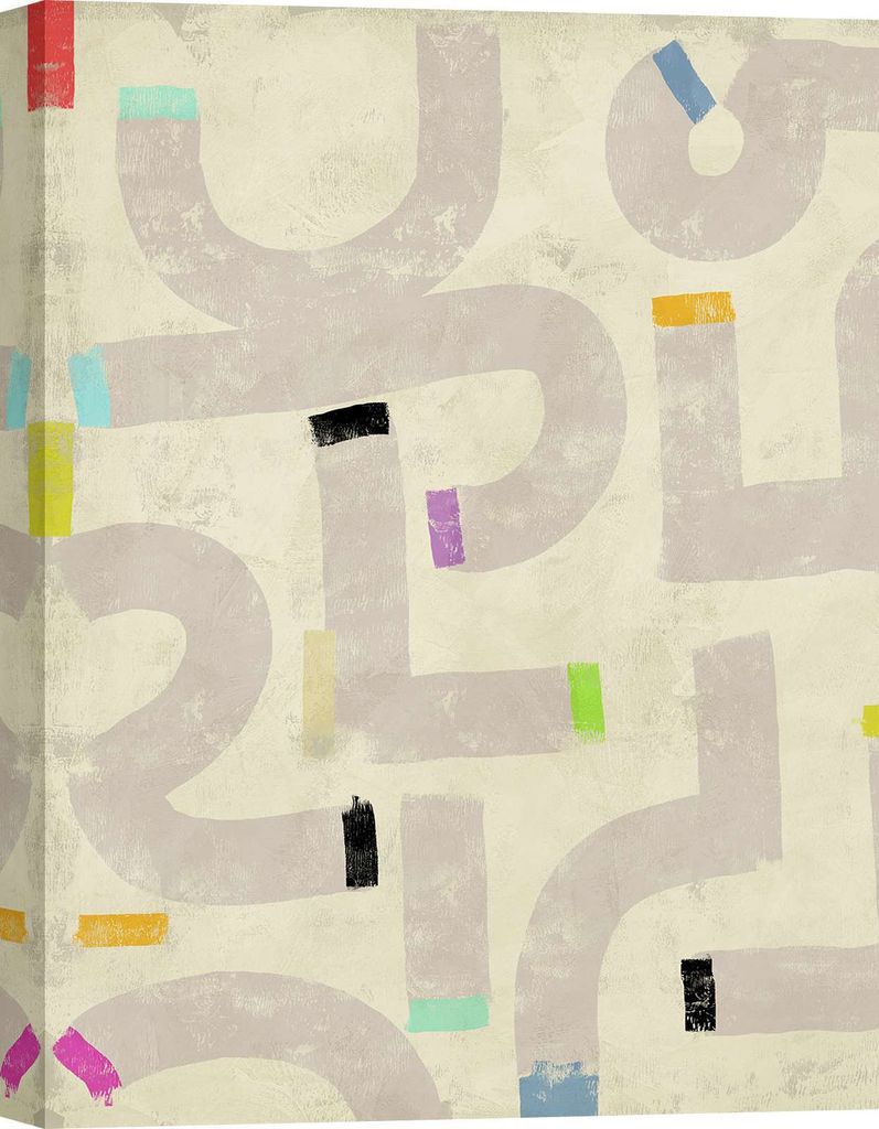 Kunstdruck auf Leinwand, geometrisches Abstrakt - Kaj Rama, Funky Signs I - Größe 50x70 cm