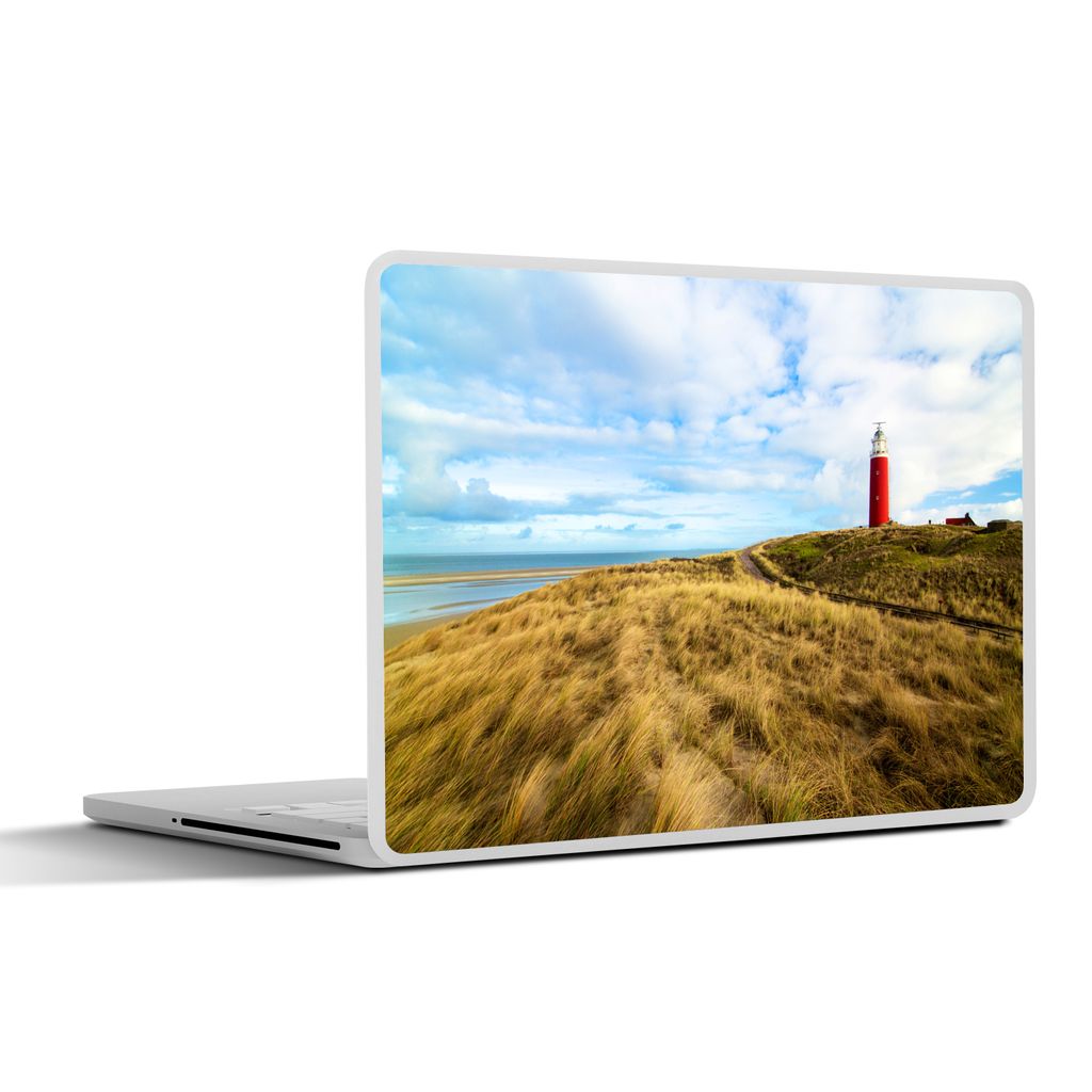 MuchoWow Laptop Aufkleber Sticker Cover Strand - Leuchtturm - Düne 32.5x23.5 cm - Sticker für Laptop - Selbstklebend