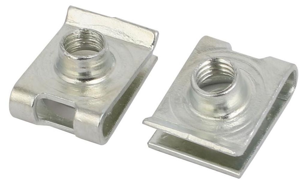 10 Stk. U Mutter M6 Manganstahl U Klammer Schrauben 19mm x 14mm Silberton