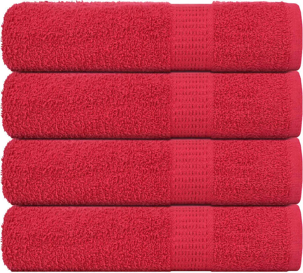 MEXX Set 4 Asciugamani Da Bagno 70x140 Cm - 100% Cotone Premium 450 G/m², Super Assorbenti, Asciugatura Rapida, Certificati Öko-Tex, Rosso