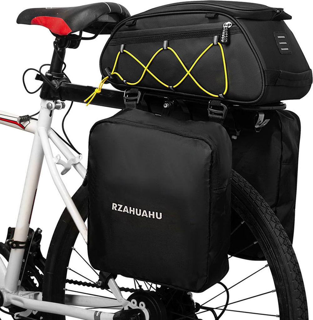 3-in-1-Fahrradtraegertasche, wasserdichte Fahrrad-Ruecksitztasche, Kuehltasche mit 2 seitlichen Haengetaschen, Radfahren, Gepaecktasche, Pannier-Um...