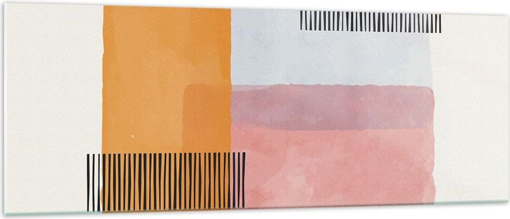 Bilder auf glas - Einteilig - Aquarell Rechtecke Linien - Produktbild 