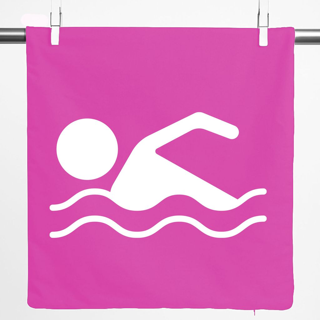 Huuraa Kissenbezug Schwimmen Silhouette 40x40cm Fuchsia Baumwolle Dekokissenbezug Geschenkidee