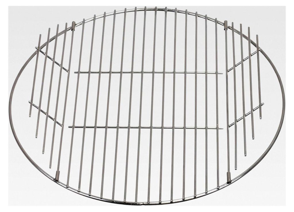 Grillrost aus Edelstahl klappbar, rostfrei, Ø 54,5 cm, geeignet für Weber 57 cm mit Klappe