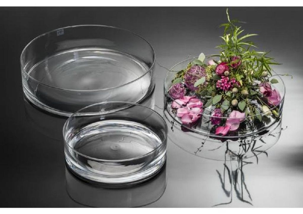 Glasschale, Dekoschale CORA rund H. 8cm D. 39cm transparent