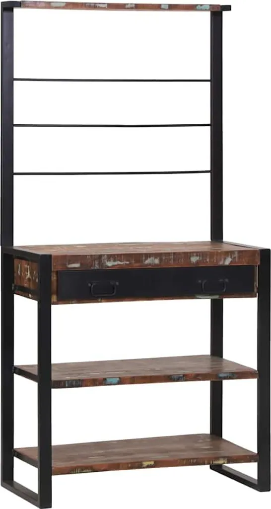 vidaXL Scaffale da cucina Multicolore e nero 80 x 40 x 160 cm - 2