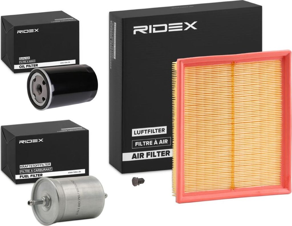 RIDEX Filterset Inspektionspaket Filtersatz für VW PASSAT Variant (3B6) PASSAT Variant (3B5) PASSAT (3B3) PASSAT (3B2) für AUDI A4 Avant (8ED, B7)