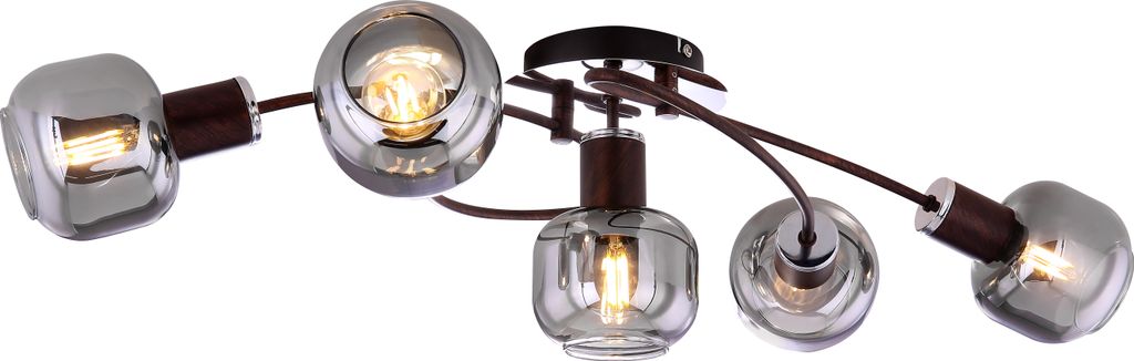 Globo Lighting Deckenleuchte Metall bronzefarben, 5x E14 Produktbild 