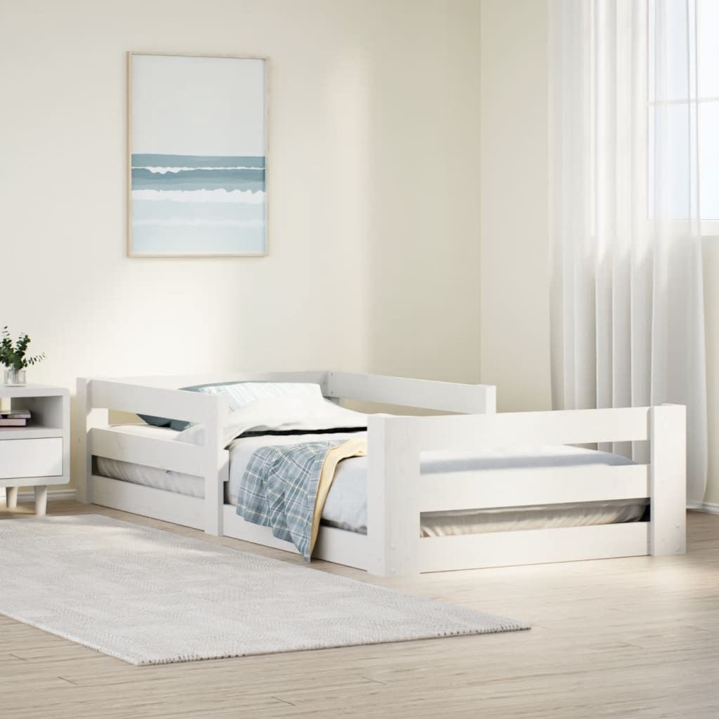 Maison Exclusive - Massivholzbett ohne Matratze Weiß 80x200 cm Kiefernholz