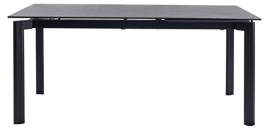 Miliboo - Esstisch, ausziehbar, aus schwarzer Keramik und Metall L180-240 cm CARA