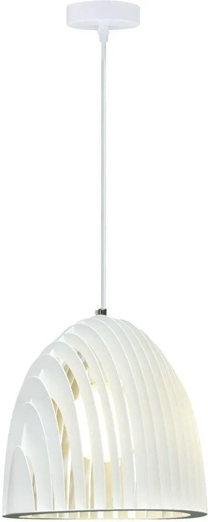 Suspension Blanche Métal VT-7255 : Éclairage Puissant pour Plafond Haut