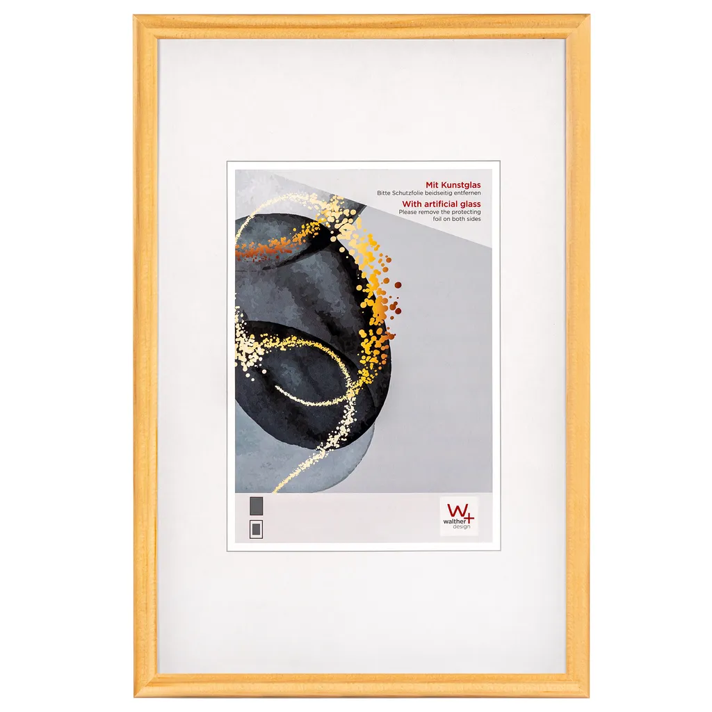 Cadre photo 15x20 incassable Walther Select en bois naturel sécurisé