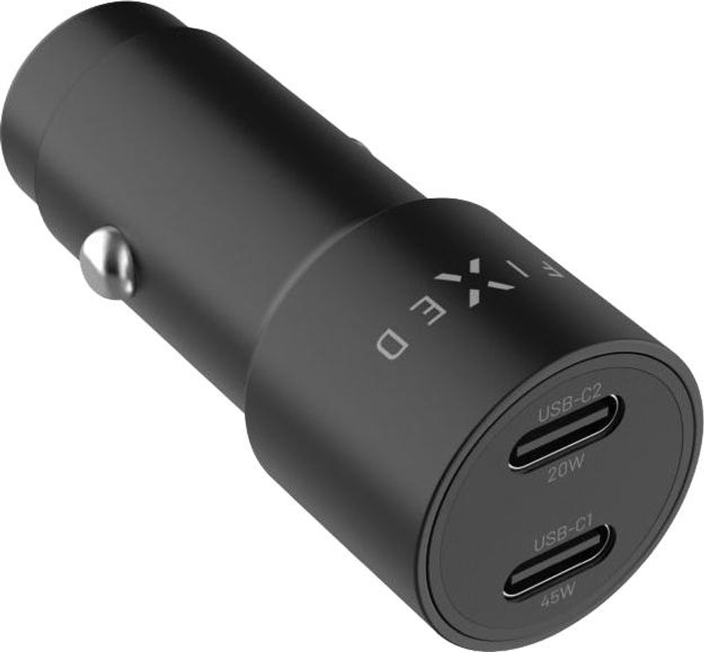 Autoladegerät 65W mit 2x USB-C PD 3.0, Fixed Car Charger, Schwarz