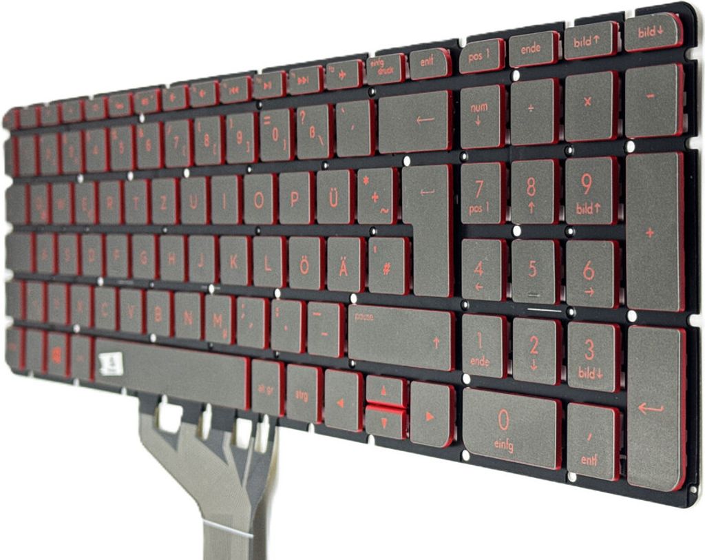 DEUTSCHE - Schwarz Tastatur Keyboard ohne Rahmen mit Beleuchtung kompatibel für HP Pavilion 17-AK
