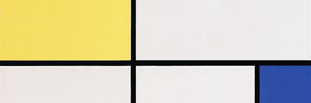 Piet Mondrian Kunstdruck Bild - Komposition Mit Gelb Und Blau, 1932 (30 x 91 cm)